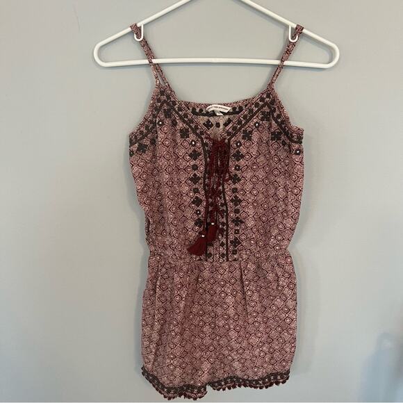 American Eagle AEO Sleeveless Romper Women's Size Small Dark Red Maroon - Picture 1 of 10